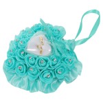 Ring Pillow with Rose, 2 Compartments for Bride